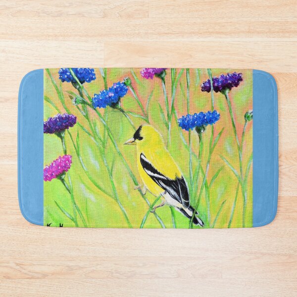 Item preview, Goldfinch in Wildflowers Painting designed and sold by Art by Kirsten Sneath.
