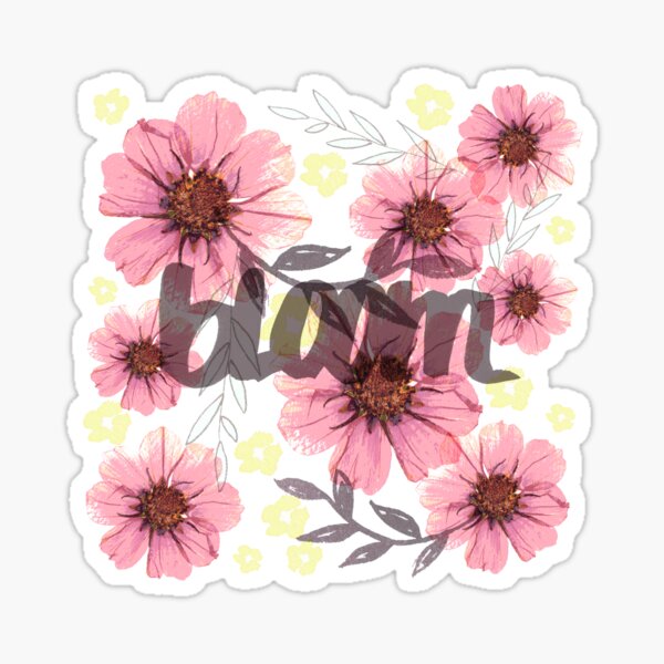 Romantik Blümiger Muster grau, rosa, blau Sticker