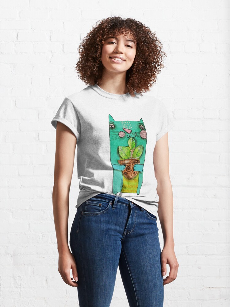 Alternate view of Aqua Cat Classic T-Shirt