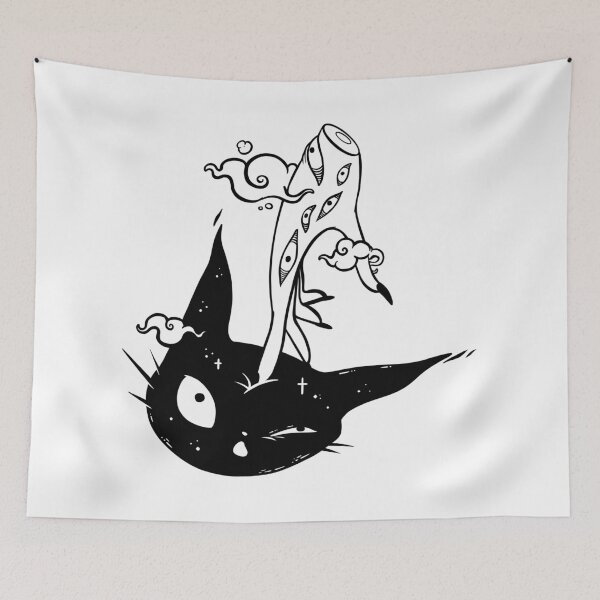 Item preview, Cute Black Cat Head And Witch Hand designed and sold by cellsdividing.
