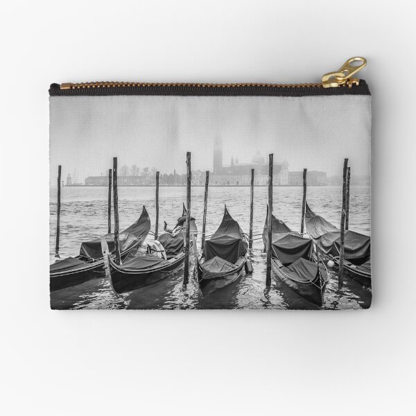 Item preview, Moored Gondolas on Christmas eve, Venice, Italy designed and sold by Retro Futurist.