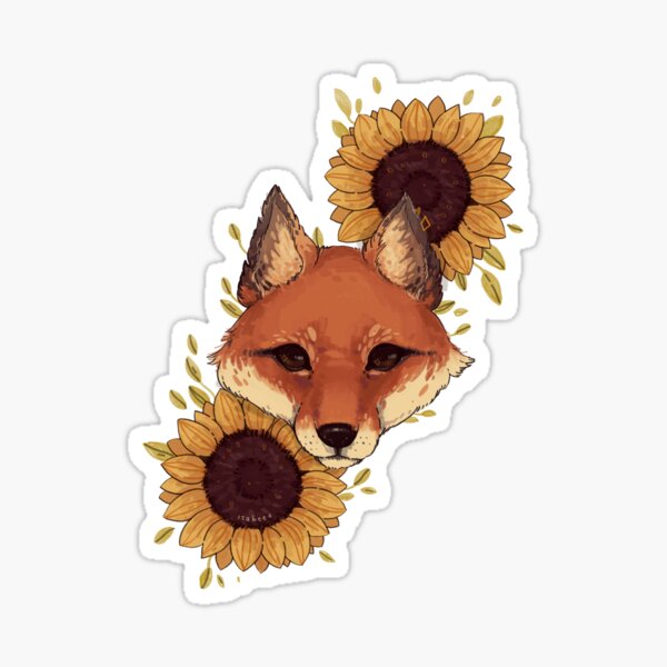 Item preview, Fox and Sunflowers designed and sold by Isa-bee.