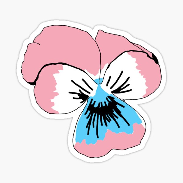 Transgender Pride Flower Sticker