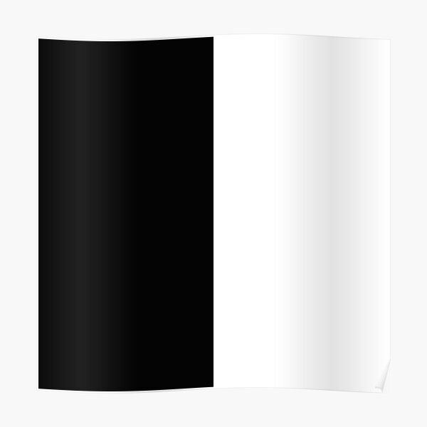 "Split Black and White" Poster for Sale by KryptiCatt Redbubble
