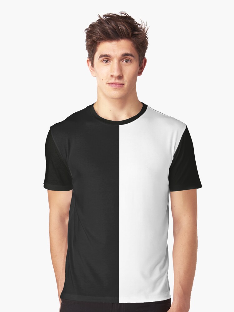 Split Black And White T Shirt For Sale By Krypticatt Redbubble Half White Half Black Graphic T Shirts Half Black Half White Graphic T Shirts Black And White Graphic T Shirts