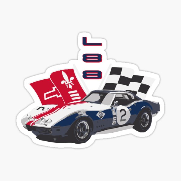 1968 Chevy Corvette L88 Race Car Sticker for Sale by FromThe8Tees