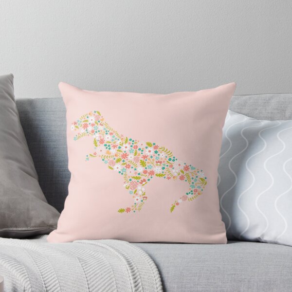 Item preview, T-Rex mit Blumenmuster auf Pink designed and sold by latheandquill.