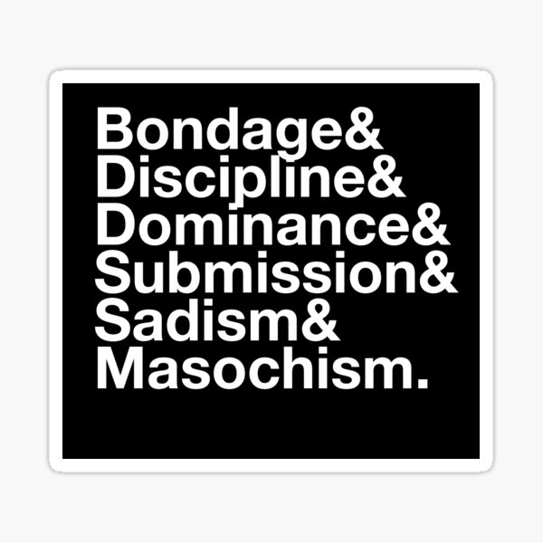 BDSM Bondage Discipline Dominance Soumission Sadisme Masochisme Sticker