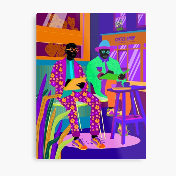 Men reading Metal Print