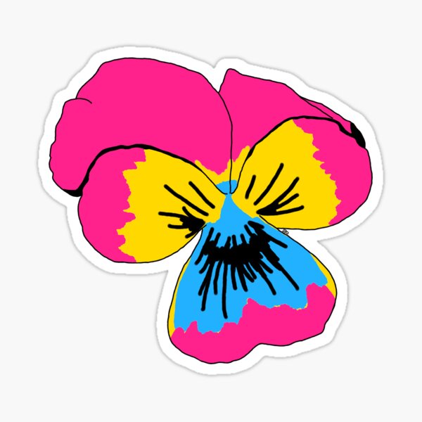 Pansexual Pride Flower Sticker