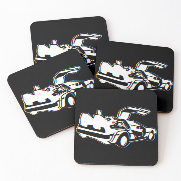 black and white delorean Coasters (Set of 4)