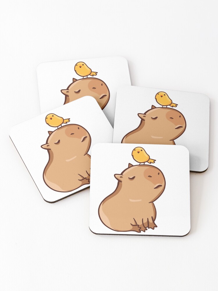 Capybara with a leaf, eat your greens! Sticker for Sale by manydoodles