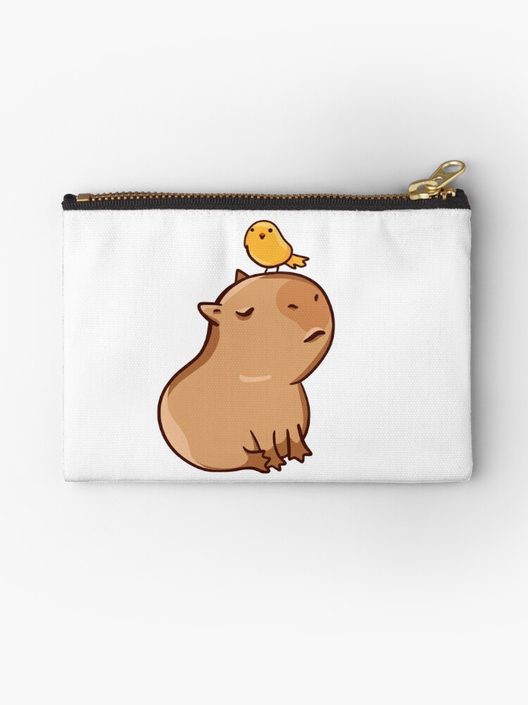 Capybara with a leaf, eat your greens! Sticker for Sale by manydoodles