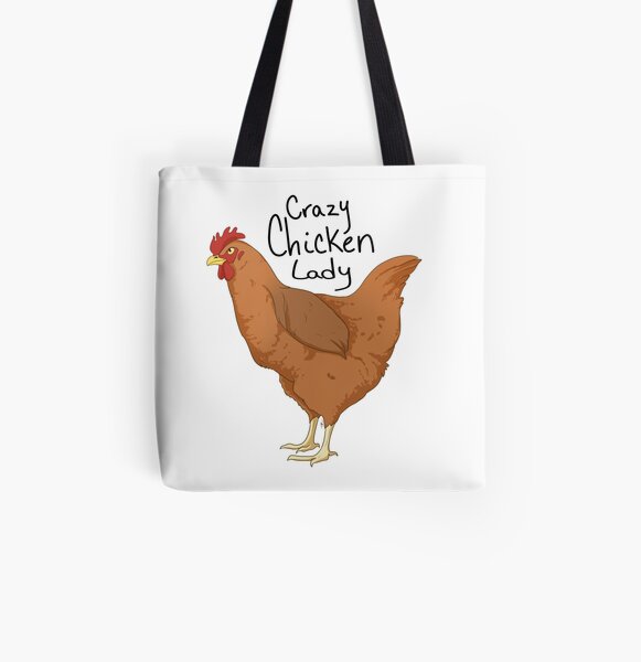 Crazy Chicken Lady Funny Novelty Tote bag bb6r 
