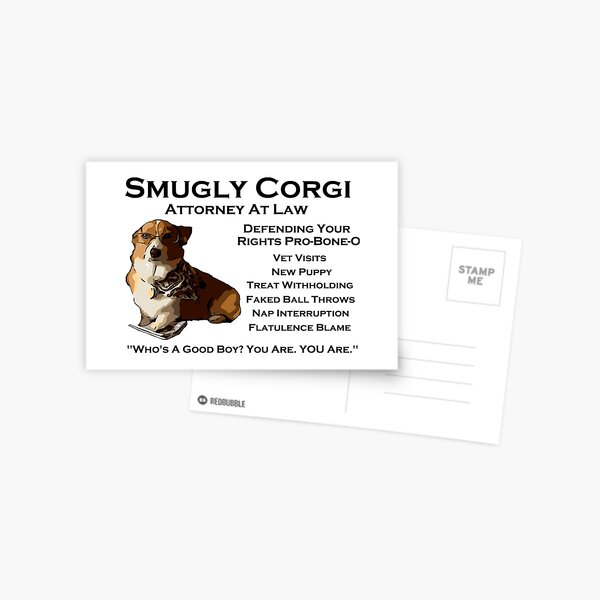 Artikel-Vorschau von Selbstgefällig Corgi - Rechtsanwalt, designt und verkauft von Hvbc.