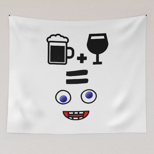 Item preview, Beer + Wine = Crazy Happiness designed and sold by SassyClassyMe.