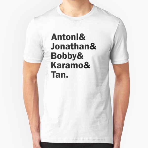 Queer Eye, The fab 5. (In black, version 2) Slim Fit T-Shirt