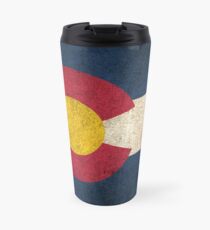 Old and Worn Distressed Vintage Flag of Colorado Travel Mug
