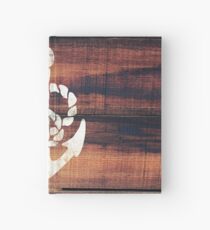 Vintage Nautical Anchor White on Brown Wood Grain Hardcover Journal