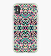 Pink Turquoise Girly Aztec Andes Tribal Pattern iPhone Case