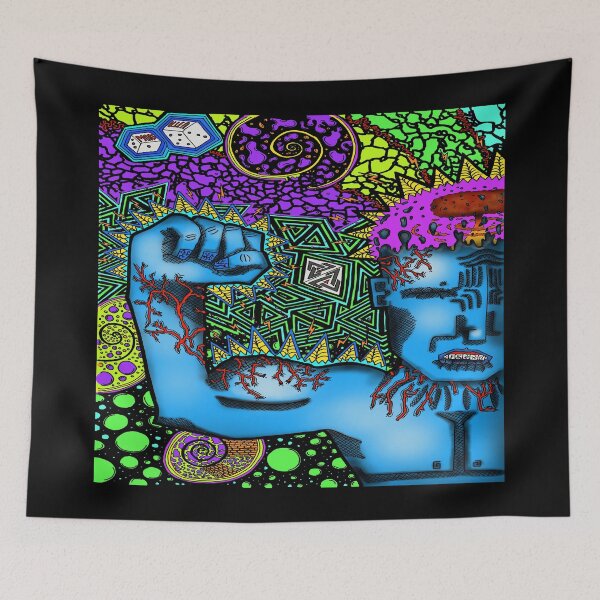 Item preview, PSYCHEDELIC TRIPPY HORROR VACUI MAN MUSCULAR FLEXING STRENGTH VIGOR FORCE - full colour designed and sold by Xotico Design.
