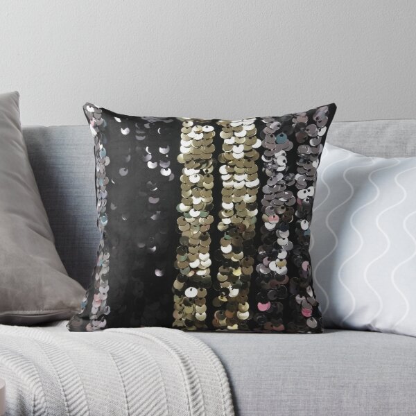 Silver and black throw hot sale pillows