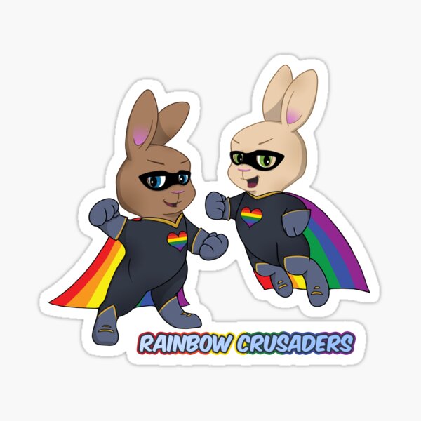 Skip and Pip as the Rainbow Crusaders Sticker