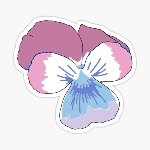 Bigender Pride Flower Sticker