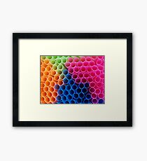 Coloured Straws Framed Print