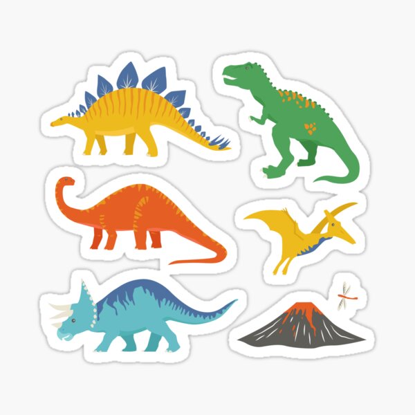 Item preview, Jurassic Dinosaur in Primary Colors designed and sold by latheandquill.