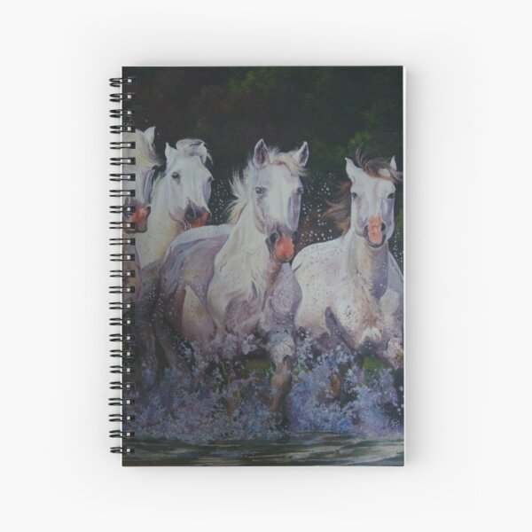 Six white horses Spiral Notebook