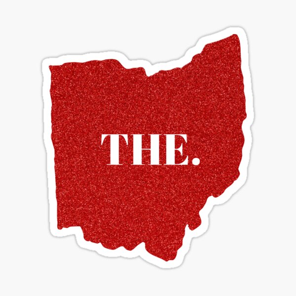 Ohio Red Glitter THE. Sticker