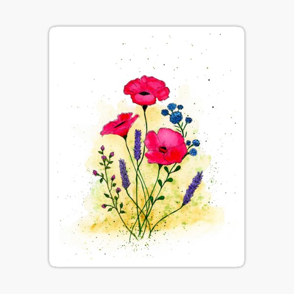 Alizarin Poppies Sticker
