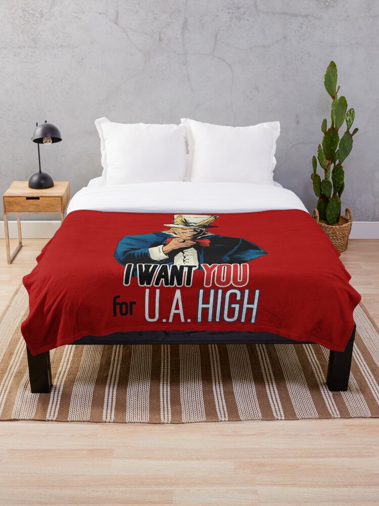 All Might My Hero Academia I Want You For Ua Throw Blanket By Aremia17