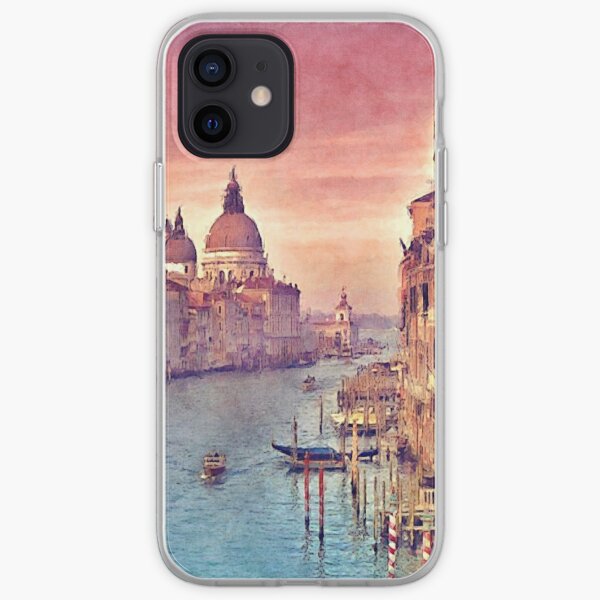 Chic Vintage Italy Venice Canal Pastel Watercolor iPhone Soft Case