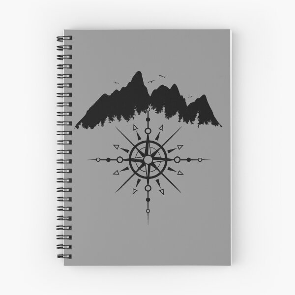 Item preview, Mountains Silhouette Forest Sun Totem Wind Rose designed and sold by Christine Krahl.