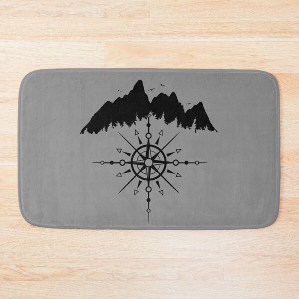 Item preview, Mountains Silhouette Forest Sun Totem Wind Rose designed and sold by Christine Krahl.