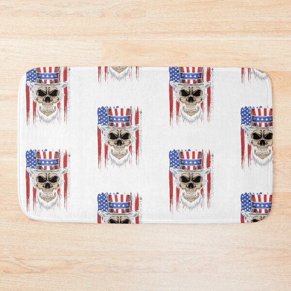 Item preview, Uncle Sam Skull 4th Of July Patriotic U.S Flag designed and sold by CrayzeeTeesUSA.