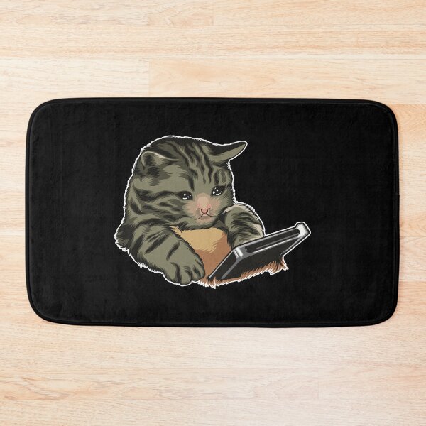 Item preview, Sad Cat Meme with Phone Shirt designed and sold by FinestMeme.