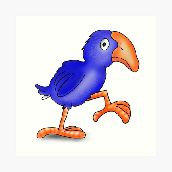 juvenile Pukeko. New Zealand Native Birds Art Print