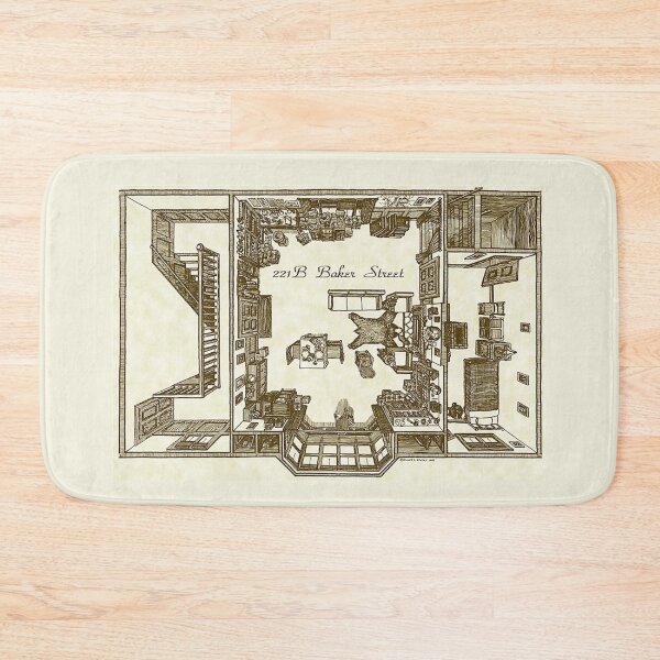 Item preview, Sherlock Holmes - 221B Baker Street Vintage Floorplan designed and sold by CrimeLab.