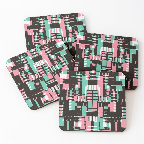Item preview, Uneven block abstract - pink and green designed and sold by crdraper.