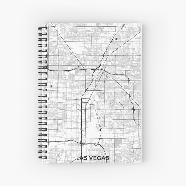 Las Vegas Map Gray Spiral Notebook