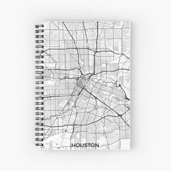 Houston Map Gray Spiral Notebook