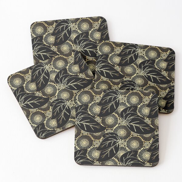 Artikelvorschau, Abstract Floral - Schwarz und Gold entworfen und verkauft von crdraper.