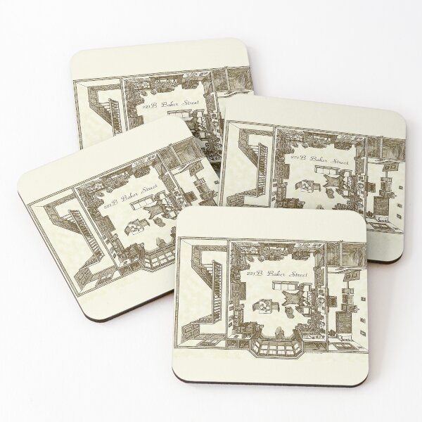 Item preview, Sherlock Holmes - 221B Baker Street Vintage Floorplan designed and sold by CrimeLab.