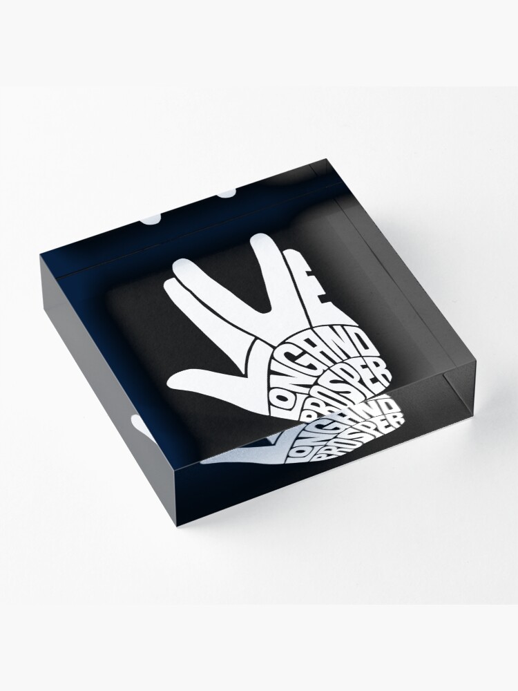 Alternate view of Star Trek Live Long and Prosper White Acrylic Block