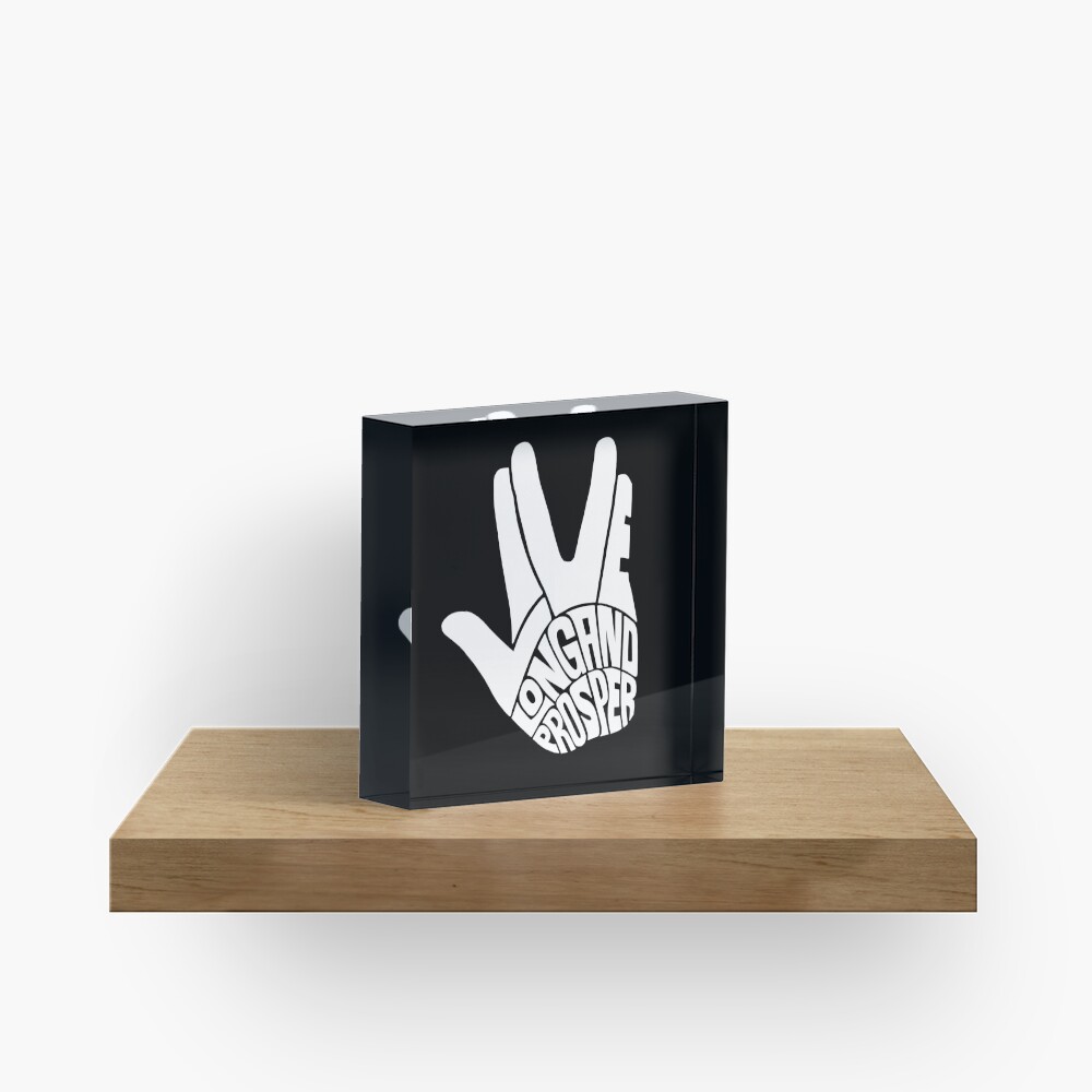 Star Trek Live Long and Prosper White Acrylic Block