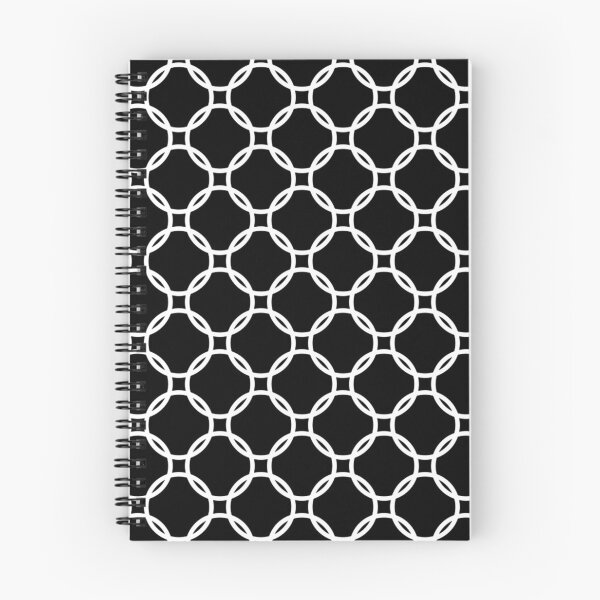 Item preview, White Retro Chic Modern Circles Pattern On Black designed and sold by LC Graphic Design Studio.