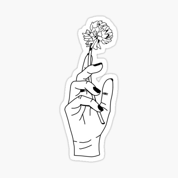 Hand Holding Flowers Stickers Redbubble